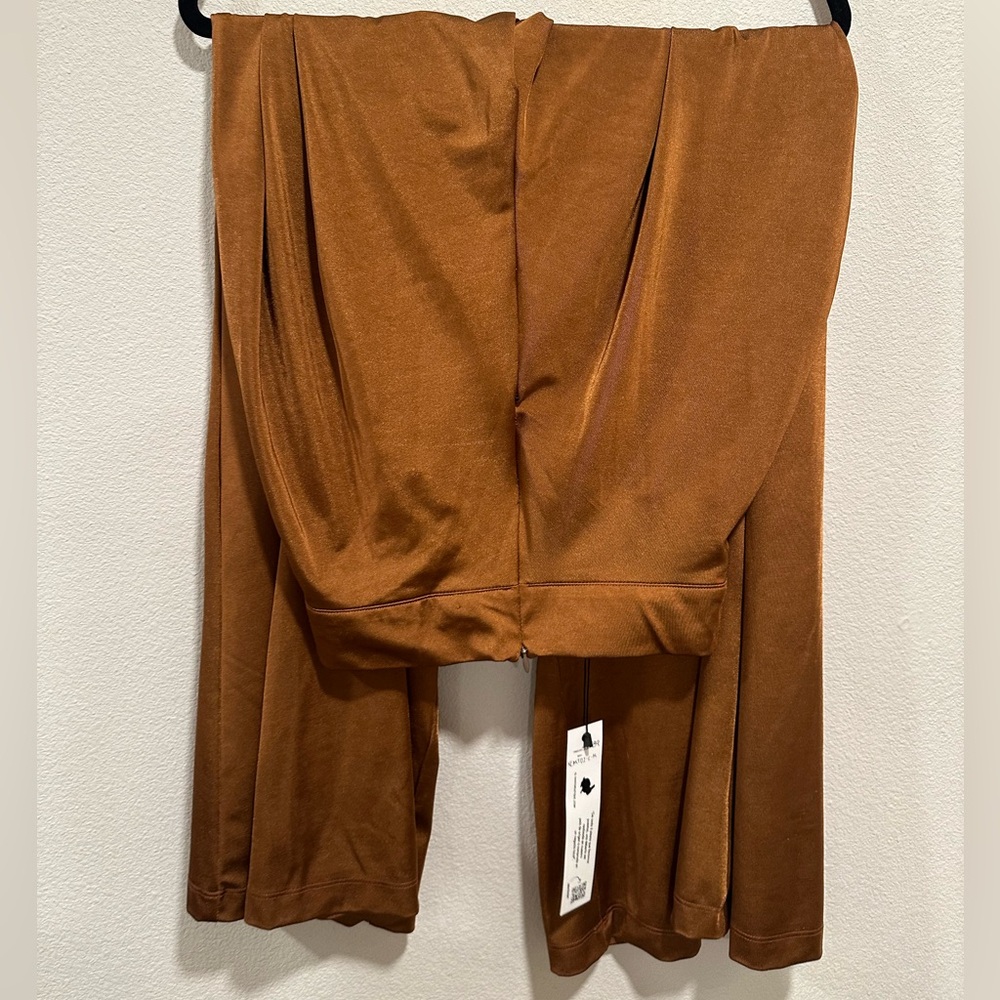 Conjunto Wide Leg Women's Satin Pants